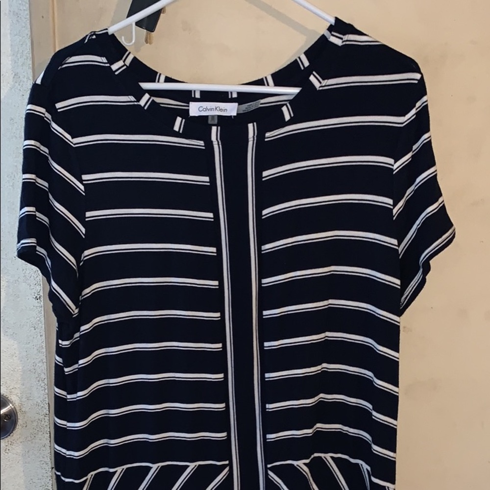 Calvin Klein blue and white stripe dress (long)